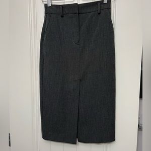Babaton grey work skirt with front slit